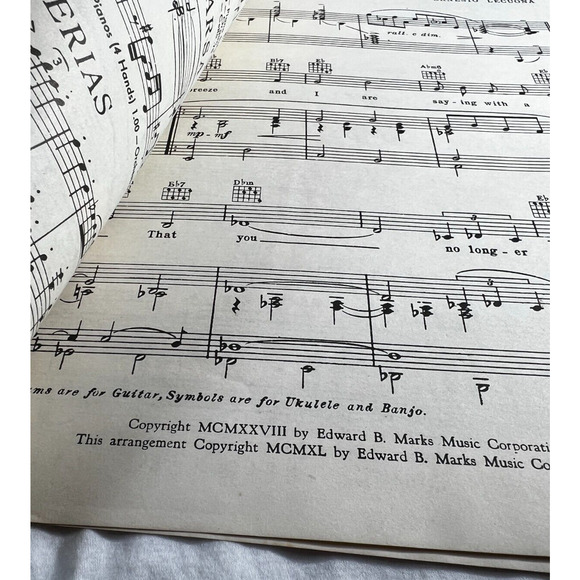 Vintage Sheet Music 1928 The Breeze and I Jose Carbelo Andalucia Victor Records - Picture 2 of 2